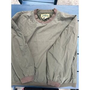 Bob Allen Mens XXL Shooting Pullover Jacket Olive Green Quilted Shoulder Patch